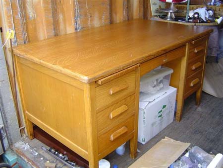 Desk,Pedestal,Oak34x60x30T